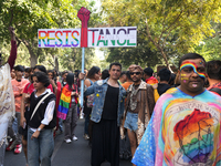 Members of the LGBT community participate in the pride march in New Delhi, India, on November 24, 2024. (