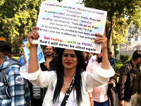 Members of the LGBT community participate in the pride march in New Delhi, India, on November 24, 2024. (