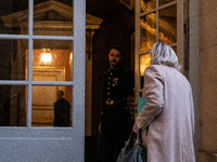 Rassemblement National leader Marine Le Pen meets with Prime Minister Michel Barnier at the Hotel de Matignon in Paris, France, on November...