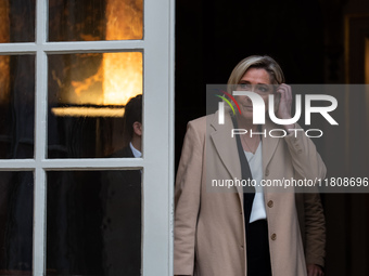 Rassemblement National leader Marine Le Pen meets with Prime Minister Michel Barnier at the Hotel de Matignon in Paris, France, on November...