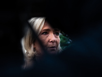 Rassemblement National leader Marine Le Pen meets with Prime Minister Michel Barnier at the Hotel de Matignon in Paris, France, on November...