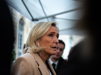 Rassemblement National leader Marine Le Pen meets with Prime Minister Michel Barnier at the Hotel de Matignon in Paris, France, on November...