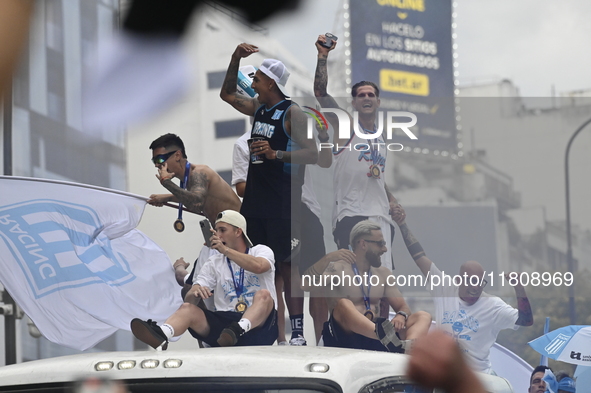 In Buenos Aires, Argentina, on November 24, 2024, the entire Racing Club team, along with the coaching staff and club officials, travels in...