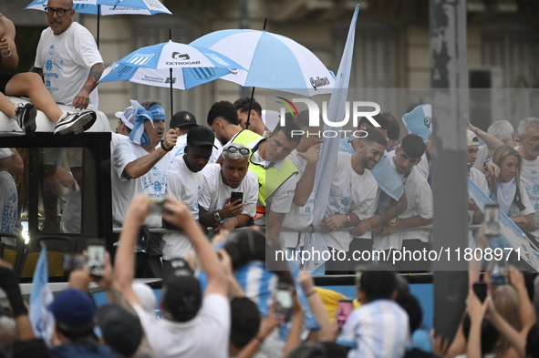 In Buenos Aires, Argentina, on November 24, 2024, the entire Racing Club team, along with the coaching staff and club officials, travels in...