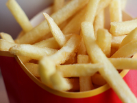 French fries are seen in this illustration photo taken in McDonald's restaurant in Poland on November 24, 2024. (