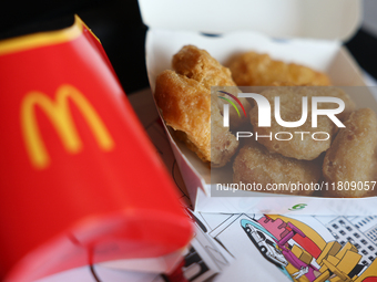 McNuggets are seen in this illustration photo taken in McDonald's restaurant in Poland on November 24, 2024. (