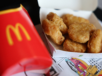 McNuggets are seen in this illustration photo taken in McDonald's restaurant in Poland on November 24, 2024. (