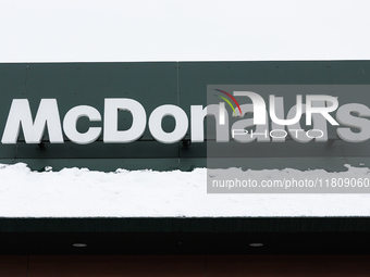 McDonald's logo is seen at the restaurant in Poland on November 24, 2024. (