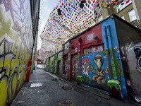 General view of the street of Temple Bar in Dublin, Ireland, on November 2024 (