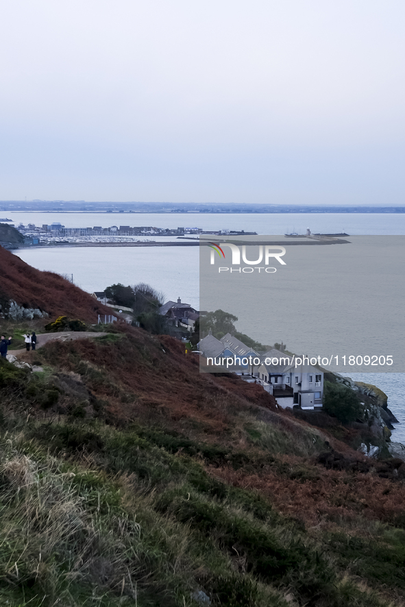 General view of the Howth Cliff Walk in Howth, Ireland, on November 2024 