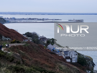 General view of the Howth Cliff Walk in Howth, Ireland, on November 2024 (