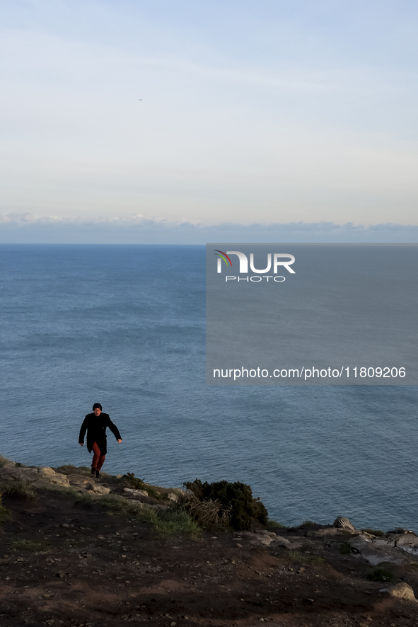 General view of the Howth Cliff Walk in Howth, Ireland, on November 2024 