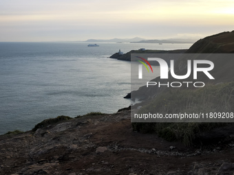 General view of the Howth Cliff Walk in Howth, Ireland, on November 2024 (