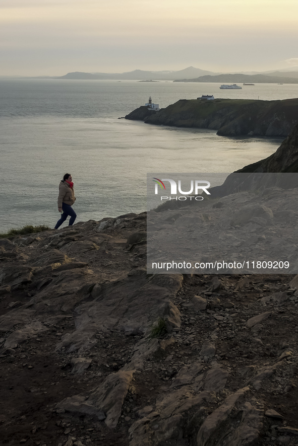 General view of the Howth Cliff Walk in Howth, Ireland, on November 2024 