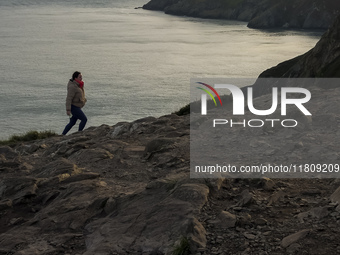 General view of the Howth Cliff Walk in Howth, Ireland, on November 2024 (