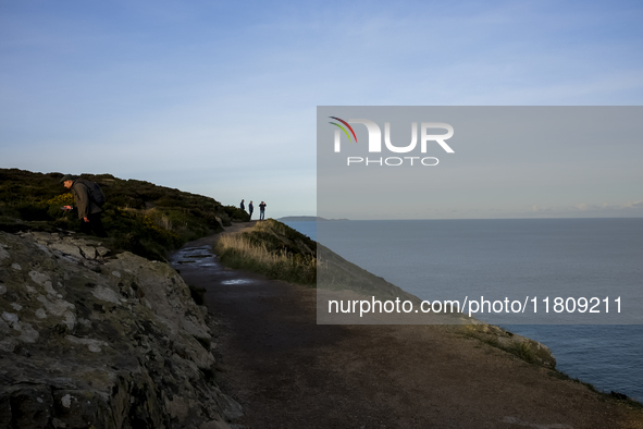 General view of the Howth Cliff Walk in Howth, Ireland, on November 2024 