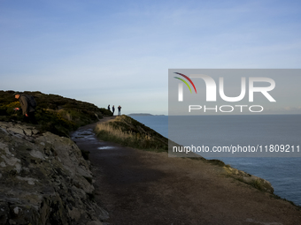 General view of the Howth Cliff Walk in Howth, Ireland, on November 2024 (