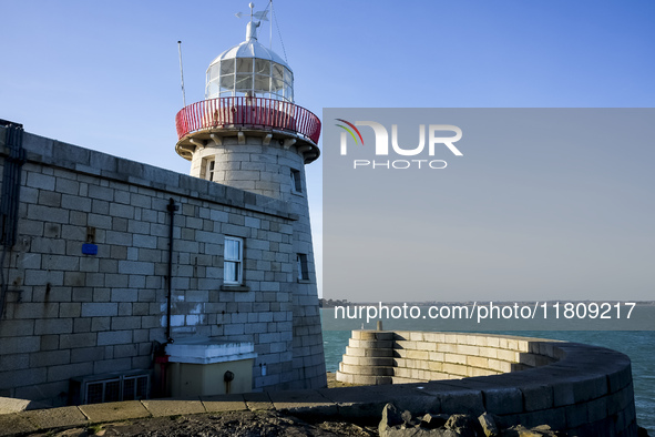 General view of Howth's lighthouse in Howth, Ireland, on November 2024 