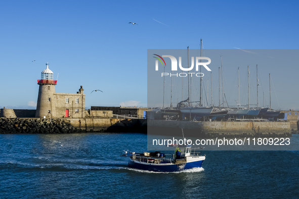 General view of Howth's lighthouse in Howth, Ireland, on November 2024 