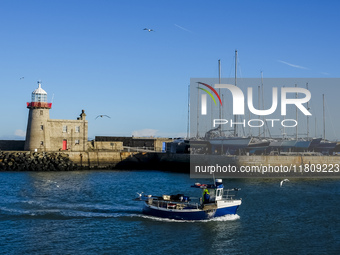 General view of Howth's lighthouse in Howth, Ireland, on November 2024 (