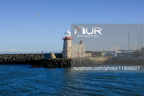 General view of Howth's lighthouse in Howth, Ireland, on November 2024 