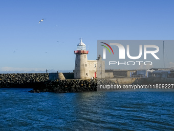 General view of Howth's lighthouse in Howth, Ireland, on November 2024 (