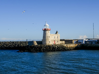 General view of Howth's lighthouse in Howth, Ireland, on November 2024 (