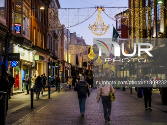 General view of Grafton Street during Christmas time in Dublin, Ireland, on November 2024 (