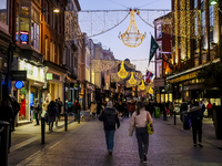 General view of Grafton Street during Christmas time in Dublin, Ireland, on November 2024 (