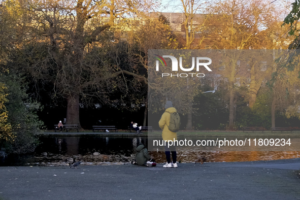 General view of St Stephen's Green Park in Dublin, Ireland, on November 2024 