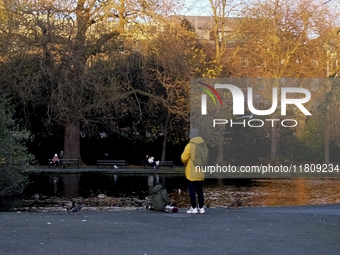 General view of St Stephen's Green Park in Dublin, Ireland, on November 2024 (