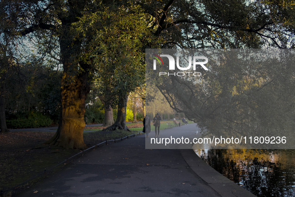 General view of St Stephen's Green Park in Dublin, Ireland, on November 2024 