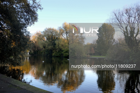 General view of St Stephen's Green Park in Dublin, Ireland, on November 2024 