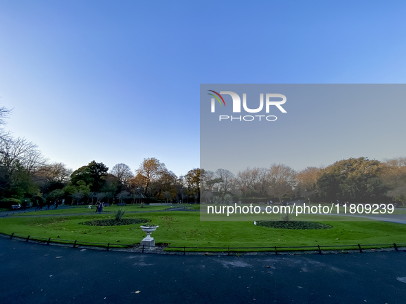 General view of St Stephen's Green Park in Dublin, Ireland, on November 2024 