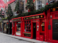 General view of the facade of the famous The Temple Bar pub in Dublin, Ireland, on November 2024 (