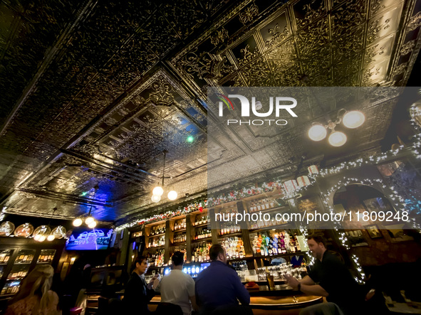 General view inside Meaghers O'Connell Bridge pub in Dublin, Ireland, on November 2024 