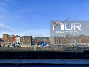 General view of Ormond Quay Upper Street in Dublin, Ireland, on November 2024 (