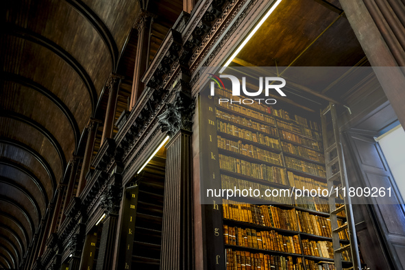 General view of Trinity College Library in Dublin, Ireland, on November 2024 