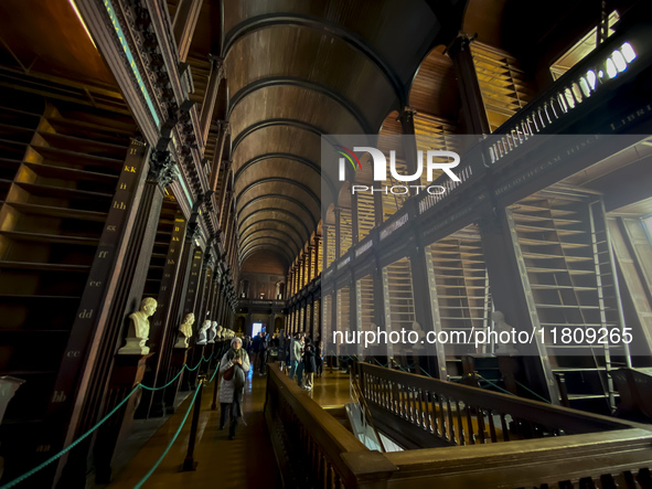 General view of Trinity College Library in Dublin, Ireland, on November 2024 