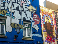 General view of Temple Bar graffiti in Dublin, Ireland, on November 2024 (