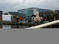 General view of Dublin Docklands from Liffey in Dublin, Ireland, on November 2024 (