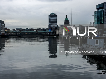 General view of Dublin Docklands from Liffey in Dublin, Ireland, on November 2024 (