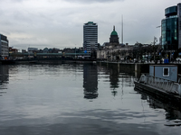 General view of Dublin Docklands from Liffey in Dublin, Ireland, on November 2024 (