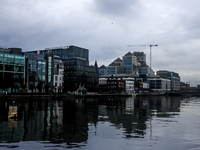 General view of Dublin Docklands from Liffey in Dublin, Ireland, on November 2024 (