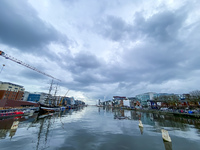 General view of Dublin Docklands from Liffey in Dublin, Ireland, on November 2024 (