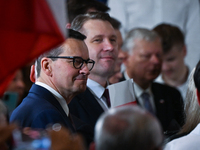 KRAKOW, POLAND - NOVEMBER 24:
Mateusz Morawiecki (Left) and Przemyslaw Czarnek, the oppositin Law and Justice party MPs, seen during the nom...