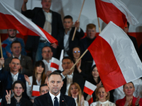 KRAKOW, POLAND - NOVEMBER 24:
Karol Nawrocki, the Law and Justice (PiS) party's candidate for the 2025 presidential election, during his spe...