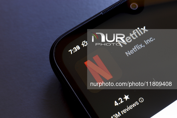 The Netflix app logo appears on the screen of a smartphone in Reno, United States, on November 25, 2024. (Photo Illustration by Jaque Silva/...