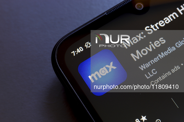 The Max app logo appears on the screen of a smartphone in Reno, United States, on November 25, 2024. (Photo Illustration by Jaque Silva/NurP...