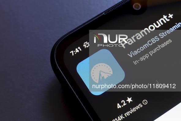 The Paramount Plus app logo appears on the screen of a smartphone in Reno, United States, on November 25, 2024. (Photo Illustration by Jaque...